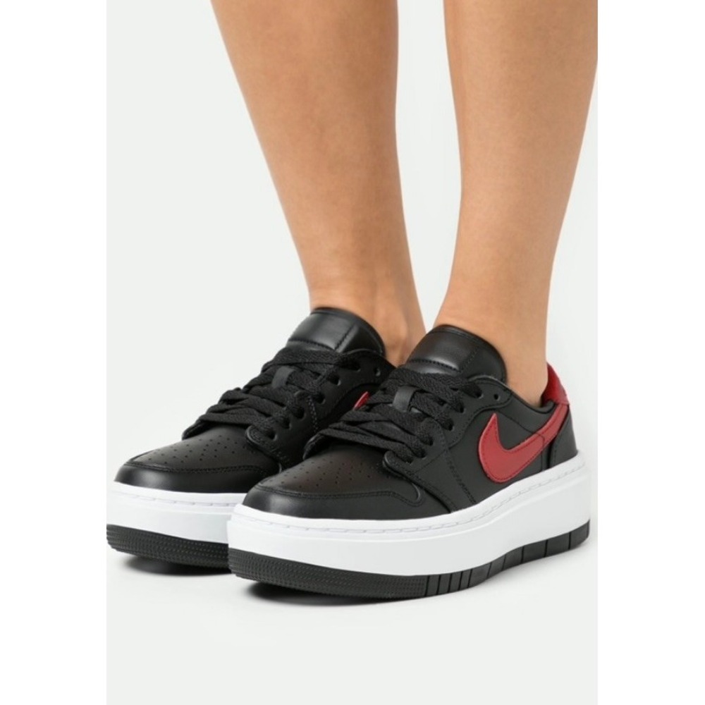 Nike Jordan Sneakers Women 8 Black Red Air Jordan 1 Elevate Low Platform Shoes